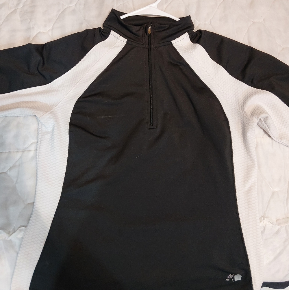 North Face Black and White Zip Up
